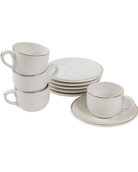 Gold Rim Cups and Saucers Set